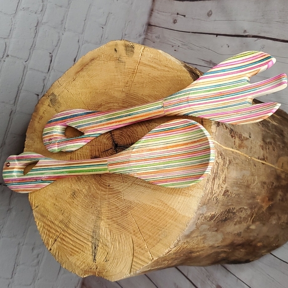 Multicolor Poplar Wood 2 Pc Serving Set - Picture 5 of 7